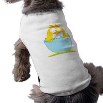 funny baby chick hatching from egg doggie tshirt