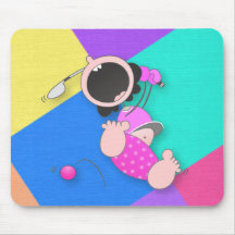 Funny Baby Golf | Funny Baby Golfer Mouse Pads