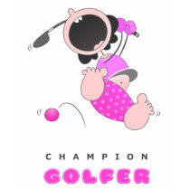 Funny Baby Golf | Funny Cartoon Golfer | Funny t-shirts