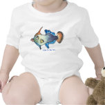 Funny Baby Onesies Fantail Filefish Cartoon Fish t-shirts