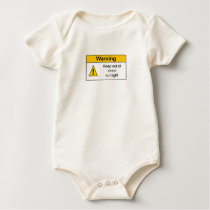 Funny Baby Onsie with Warning Label t-shirts by ChiaPetRescue Funny Baby Onsie with Warning Label t-shirts