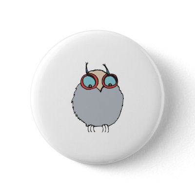funny baby owl Button