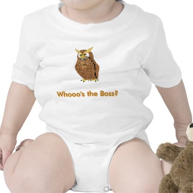 Funny baby&#39;s cloth Owl Whoo&#39;s the Boss Bodysuits