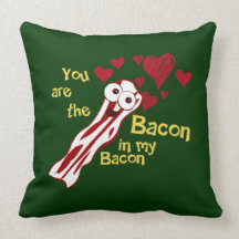 Funny Bacon Valentine's Pillow