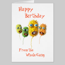 Funny Bacteria birthday card cards