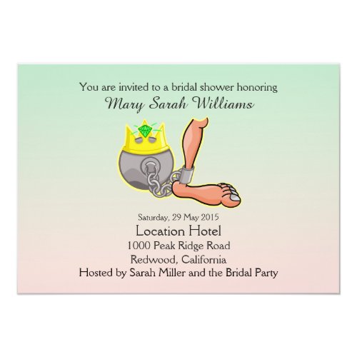 Funny Ball And Chain Bridal Shower Invitation
