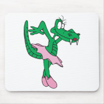 funny ballerina alligator mouse pads