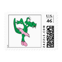 funny ballerina alligator stamp