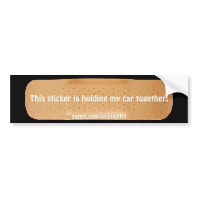 Funny  Bumper Stickers on Funny Bandaid Car Sticker Bumper Stickers From Zazzle Com