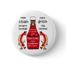 Funny barbecue pinback button