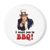 Funny barbecue fridge magnets