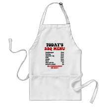 Funny Barbecue Menu Aprons