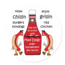 Funny barbecue sticker