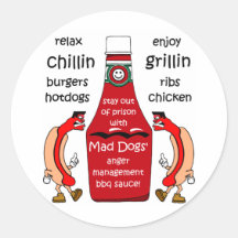 Funny barbecue sticker