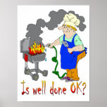 Funny Barbeque Design - Is Well Done OK? posters