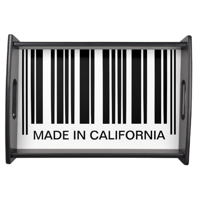 Funny Barcode Black and White Stripes Custom Text Serving Trays