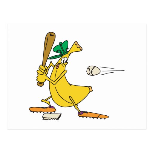 funny baseball banana postcard Zazzle