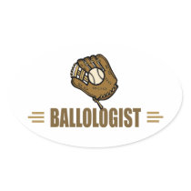 Funny Baseball Oval Sticker