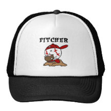 Funny Baseball Pitcher T-shirts and Gifts Mesh Hats