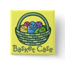 Funny Basketcase Easter Button=