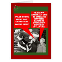 Funny battery hens slogan Xmas Cards