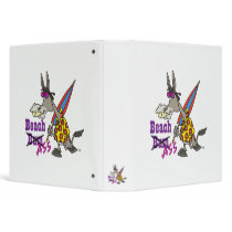 funny beach bum donkey ass silly cartoon 3 ring binder