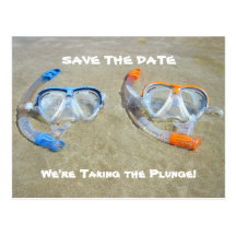 Funny Beach Wedding Save the Date Card Postcard