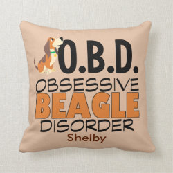 Funny Beagle Obsessed Custom Throw Pillow