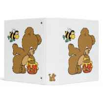 Funny Bear Sneaking Honey Binder
