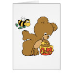 Funny Bear Sneaking Honey Card