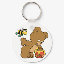 Funny Bear Sneaking Honey keychains by doonidesigns Funny Bear Sneaking Honey keychains