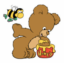 Funny Bear Sneaking Honey Photo Cutouts