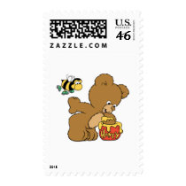 Funny Bear Sneaking Honey Stamps