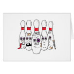 Funny Beat Up Bowling Pins Greeting Cards
