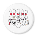 Funny Beat Up Bowling Pins Refrigerator Magnet