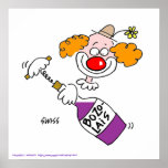 Funny Beaujolais Wine Cartoon Poster