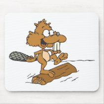 Funny Beaver Mouse Pads