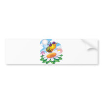 FUnny Bee Cartoon on Daisy bumper stickers