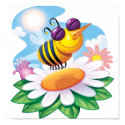 FUnny Bee Cartoon on Daisy posters
