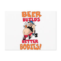 funny beer drinker cartoon post card