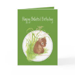 Funny, Belated Birthday, with Cute Mouse cards