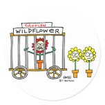 Funny Best Buds Wildflower Cartoon Round Sticker