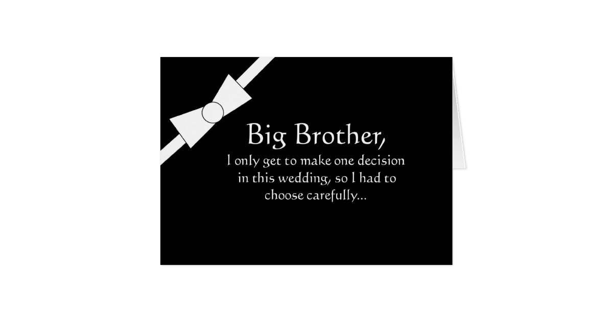 Funny Big Brother Best Man Invitation Card | Zazzle