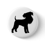 Funny Big Head Airedale Terrier Pinback Button