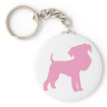 Funny Big Head Airedale Terrier (pink) Key Chain