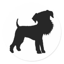 Funny Big Head Airedale Terrier stickers by dogsandhorses Funny Big Head Airedale Terrier stickers