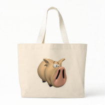 funny big snout pig canvas bags