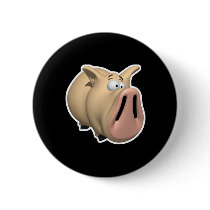funny big snout pig pinback buttons