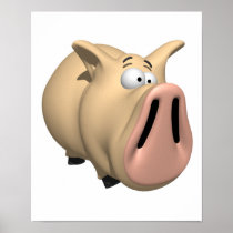 funny big snout pig posters