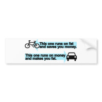 Funny Bike versus Car Bumper Sticker